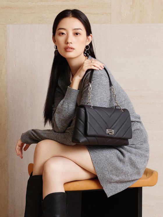 Elova Handcrafted Genuine Leather Crossbody Bag in Black - E732 view 6