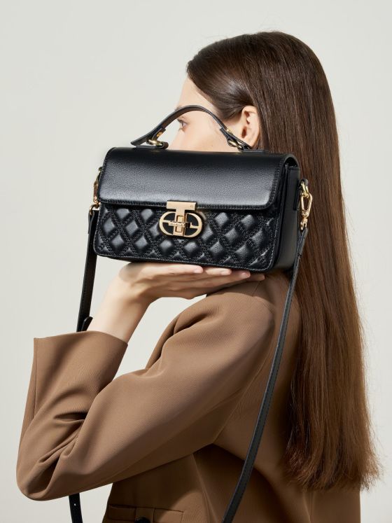 Elova Handcrafted Genuine Leather Bag in Black - E426 view 3