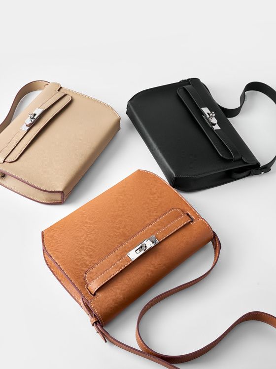 Elova Handcrafted Genuine Leather Crossbody Bag in Black - E262 view 5