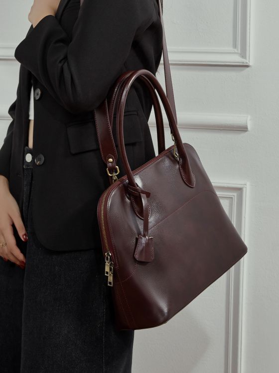 Elova Handcrafted Genuine Leather Bag in Black - E760 view 6