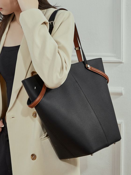 Elova Handcrafted Genuine Leather Bag in Black - E757 view 3