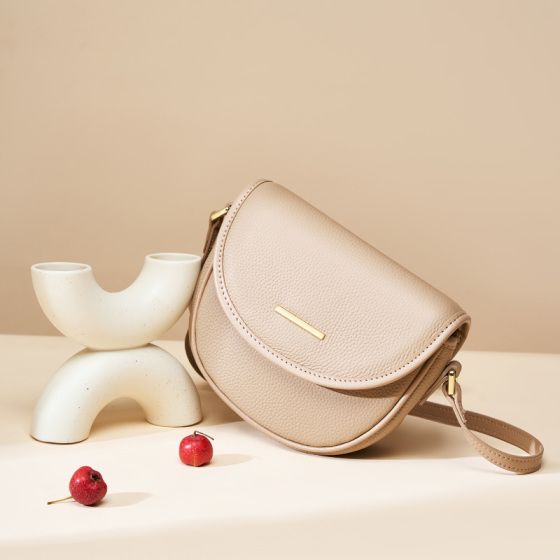 Elova Handcrafted Genuine Leather Crossbody Bag in White - E299 view 6