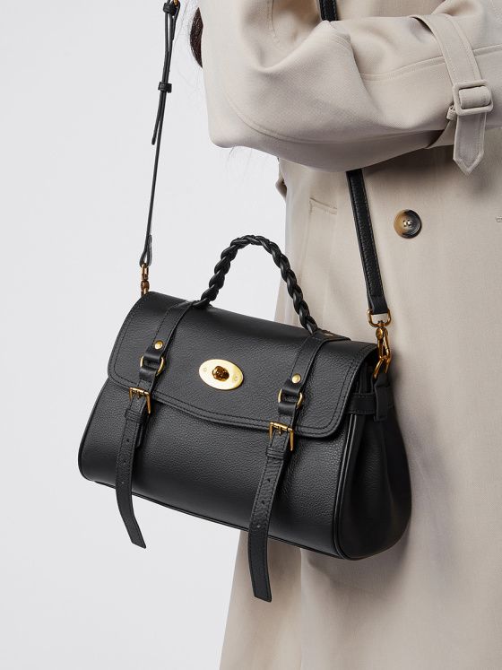 Elova Handcrafted Genuine Leather Tote Bag in Black - E506 view 8