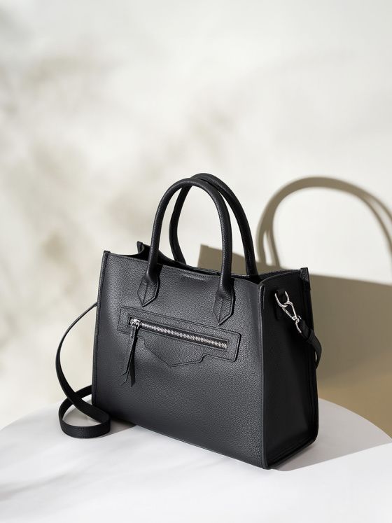 Elova Handcrafted Genuine Leather Tote Bag in Black - E252 view 4