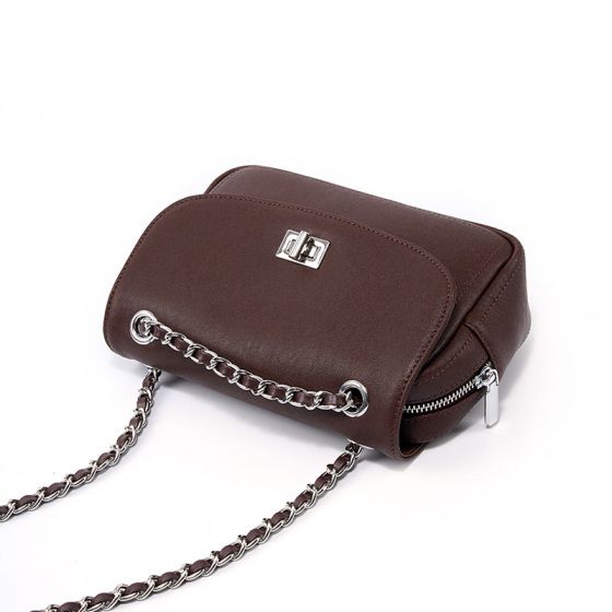 Elova Handcrafted Genuine Leather Crossbody Bag in White - E400 view 4