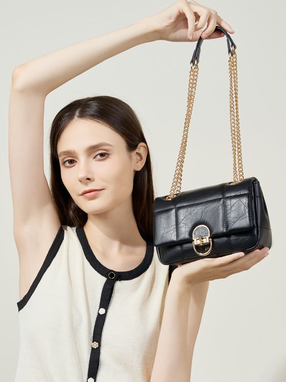 Elova Handcrafted Genuine Leather Crossbody Bag in Black - E390 view 3