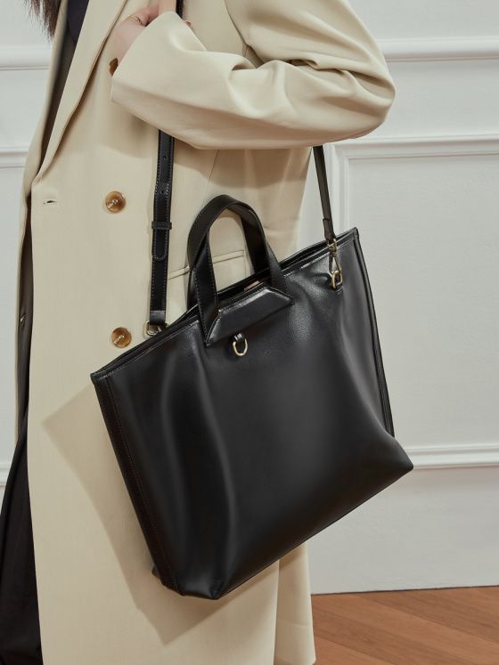 Elova Handcrafted Genuine Leather Crossbody Bag in Black - E764 view 6