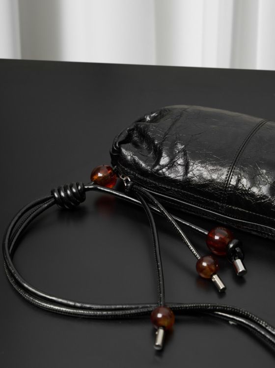 Elova Handcrafted Genuine Leather Crossbody Bag in Black - E472 view 6