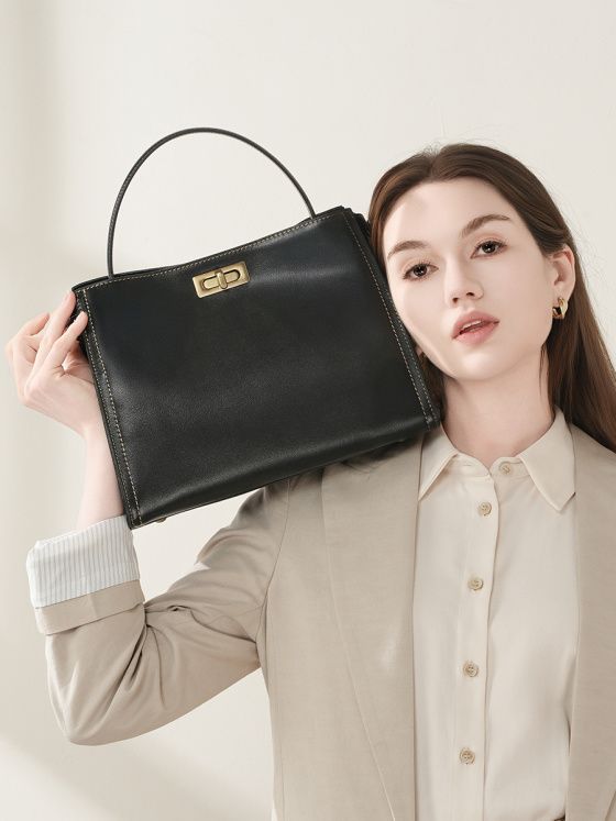 Elova Handcrafted Genuine Leather Crossbody Bag in Black - E634 view 3