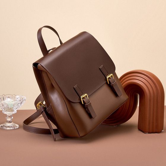 Elova Handcrafted Genuine Leather Backpack in White - E171 view 4