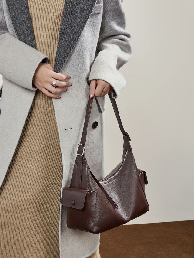 Elova Handcrafted Genuine Leather Hobo Bag in Black - E799 view 7