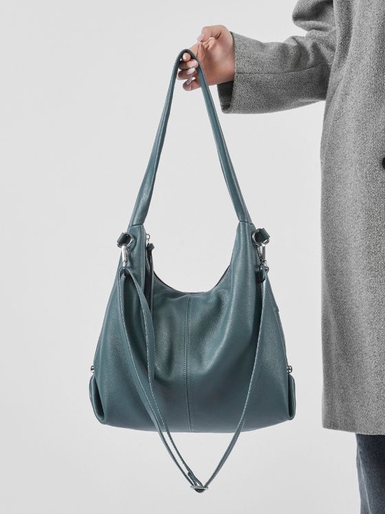 Elova Handcrafted Genuine Leather Tote Bag in Black - E467 view 6