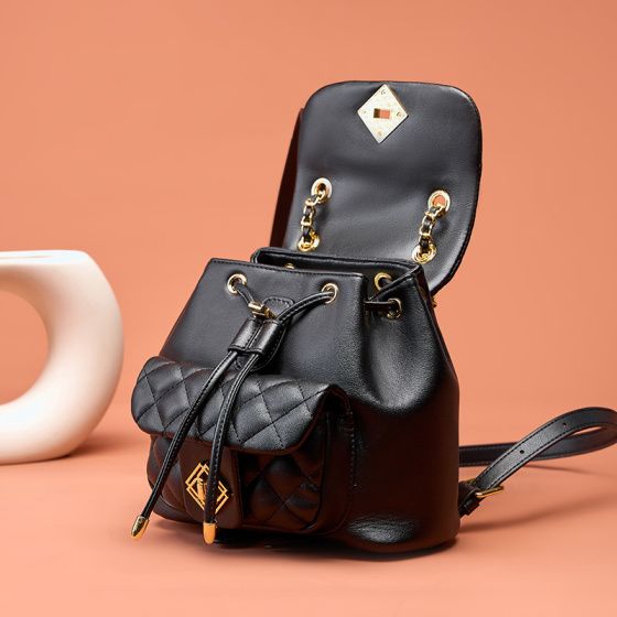 Elova Handcrafted Genuine Leather Bag in Black - E317 view 7