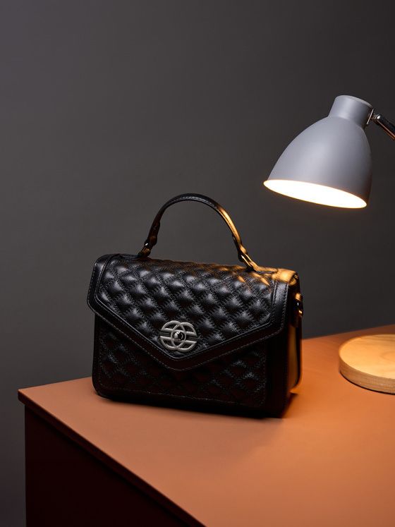 Elova Handcrafted Genuine Leather Crossbody Bag in Black - E248 view 4