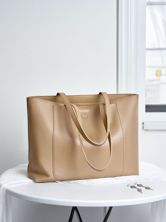 Elova Handcrafted Genuine Leather Tote Bag in Gray - E273 view 5