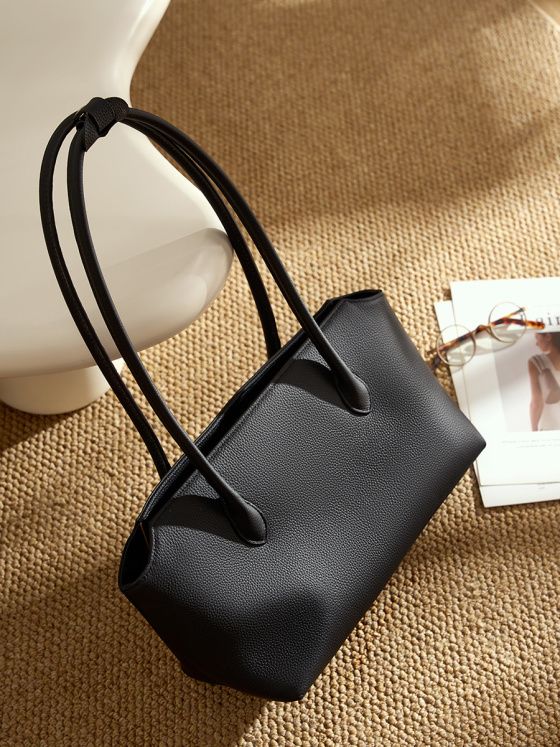 Elova Handcrafted Genuine Leather Tote Bag in Black - E407 view 6