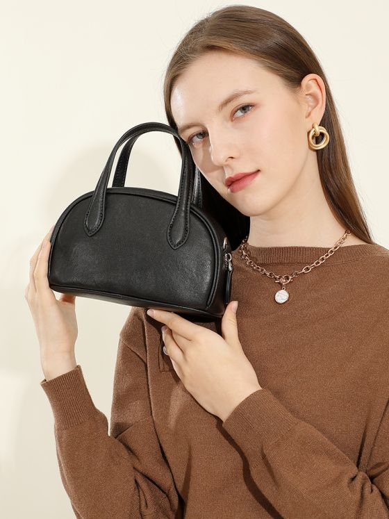 Elova Handcrafted Genuine Leather Bag in Black - E568 view 6