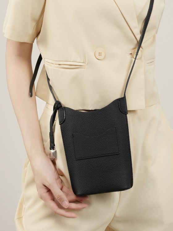 Elova Handcrafted Genuine Leather Mini Crossbody Bag in Black - E440 view 3