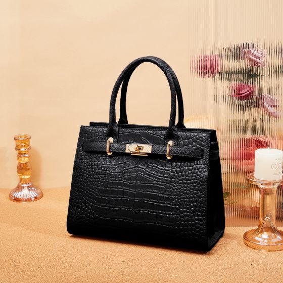 Elova Handcrafted Genuine Leather Bag in Black - E334 view 6