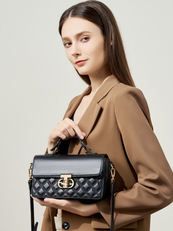 Elova Handcrafted Genuine Leather Bag in Black - E426 view 5