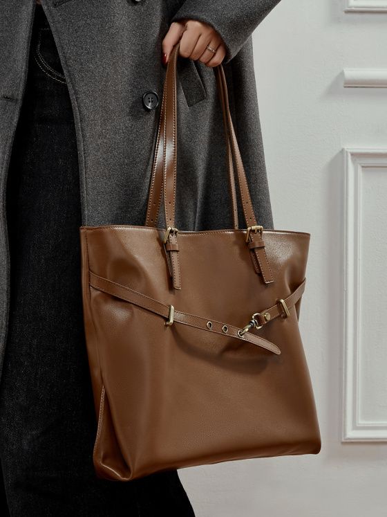 Elova Handcrafted Genuine Leather Tote Bag in Black - E768 view 7