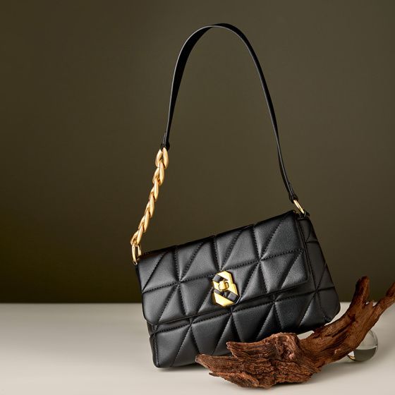 Elova Handcrafted Genuine Leather Crossbody Bag in Black - E305 view 6