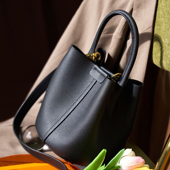 Elova Handcrafted Genuine Leather Crossbody Bag in Black - E167 view 4