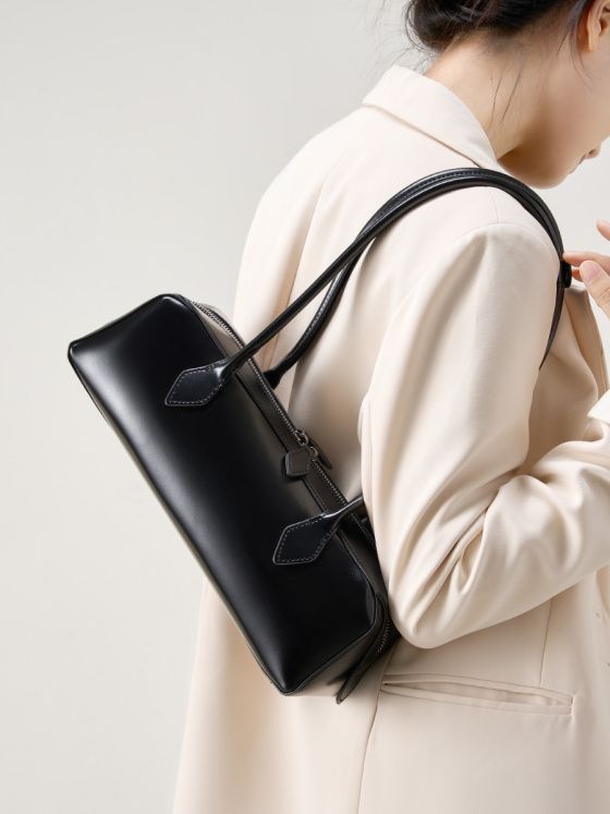 Elova Handcrafted Genuine Leather Bag in Black - E545 view 5