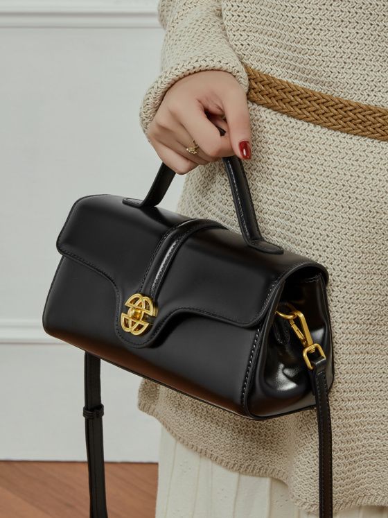 Elova Handcrafted Genuine Leather Crossbody Bag in Black - E759 view 8