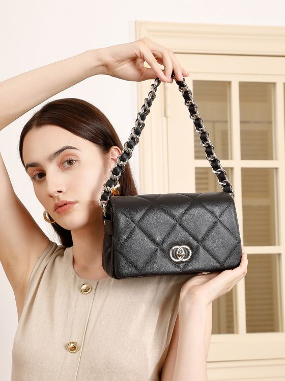 Elova Handcrafted Genuine Leather Crossbody Bag in Black - E676 view 4