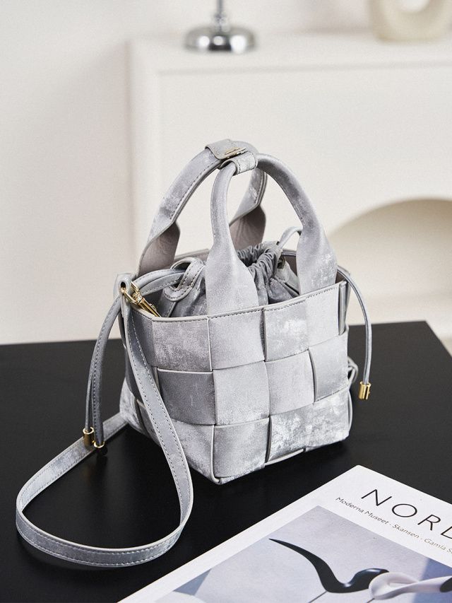 Elova Handcrafted Genuine Leather Crossbody Bag in Gray - E344 view 6