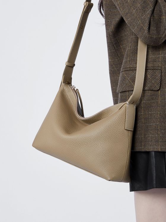 Elova Handcrafted Genuine Leather Crossbody Bag in Gray - E519 view 8