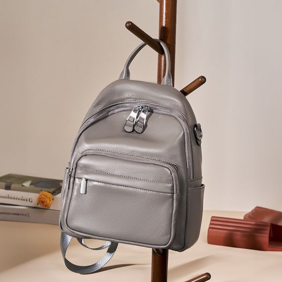 Elova Handcrafted Genuine Leather Backpack in Black - E351 view 7