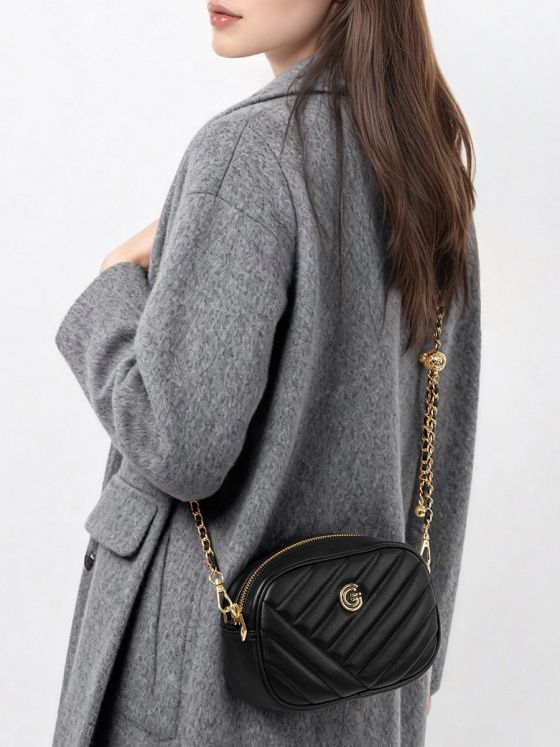 Elova Handcrafted Genuine Leather Crossbody Bag in Black - E797 view 3