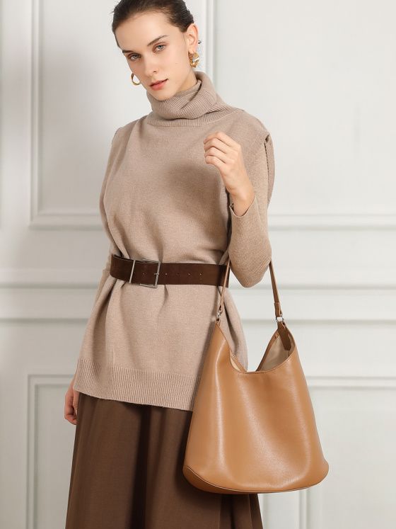 Elova Handcrafted Genuine Leather Tote Bag in Black - E746 view 4