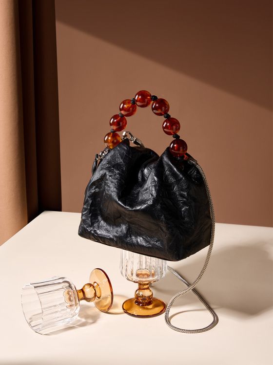 Elova Handcrafted Genuine Leather Crossbody Bag in Black - E184 view 6