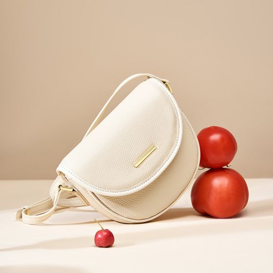 Elova Handcrafted Genuine Leather Crossbody Bag in White - E299 view 7