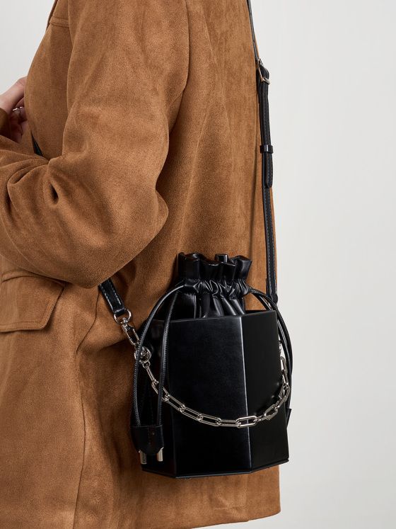 Elova Handcrafted Genuine Leather Crossbody Bag in Black - E187 view 3