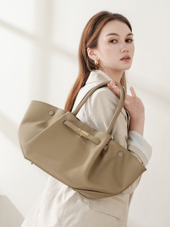 Elova Handcrafted Genuine Leather Tote Bag in Black - E621 view 4