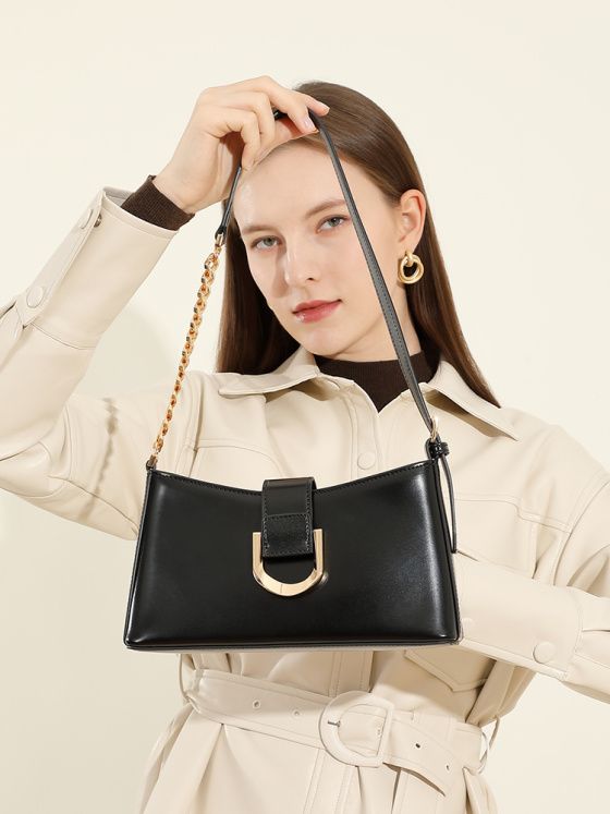 Elova Handcrafted Genuine Leather Crossbody Bag in Black - E612 view 6