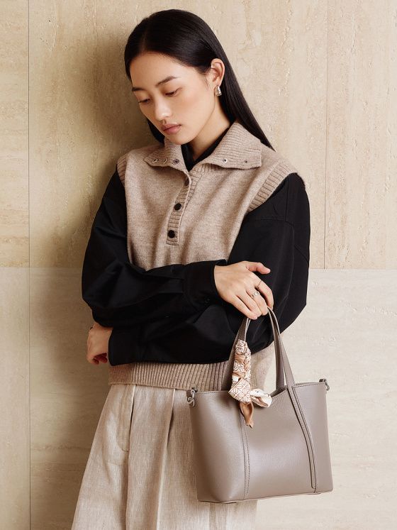 Elova Handcrafted Genuine Leather Tote Bag in Black - E756 view 7