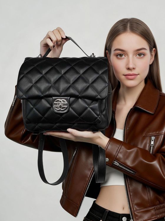 Elova Handcrafted Genuine Leather Bag in Black - E658