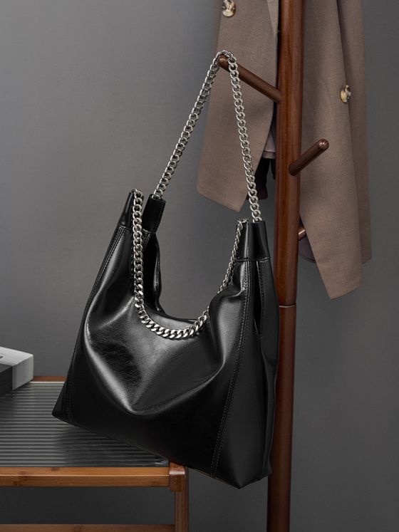 Elova Handcrafted Genuine Leather Tote Bag in Black - E279 view 6