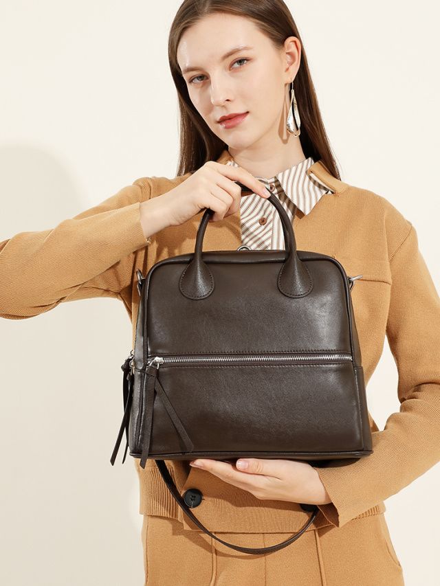 Elova Handcrafted Genuine Leather Crossbody Bag in Black - E575 view 7