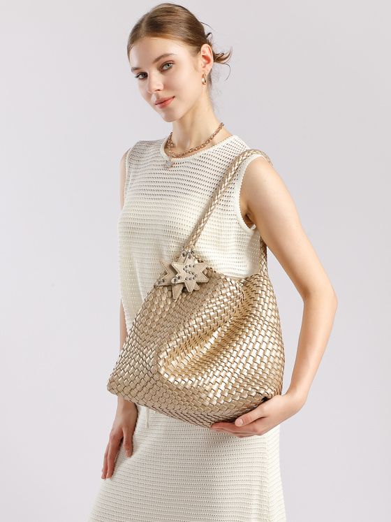 Elova Handcrafted Genuine Leather Tote Bag in Blue - E718 view 3