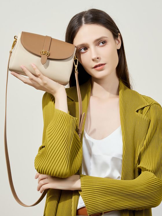 Elova Handcrafted Genuine Leather Crossbody Bag in White - E391 view 2