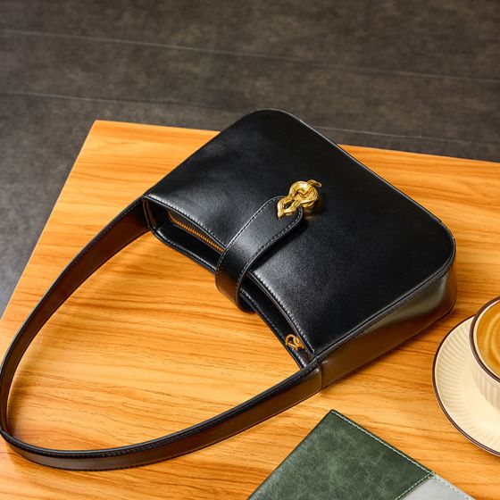 Elova Handcrafted Genuine Leather Bag in Black - E359 view 6