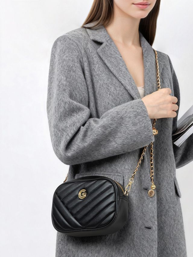 Elova Handcrafted Genuine Leather Crossbody Bag in Black - E797 view 7