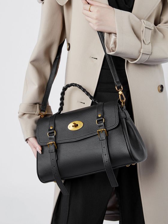 Elova Handcrafted Genuine Leather Tote Bag in Black - E506 view 7