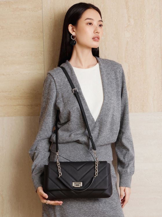 Elova Handcrafted Genuine Leather Crossbody Bag in Black - E732 view 8